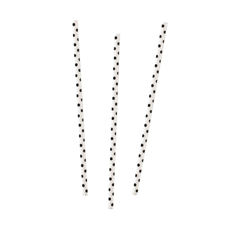 Black & White Polka Dot Paper Straws (20pk)