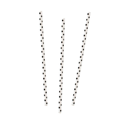 Black & White Polka Dot Paper Straws (20pk)