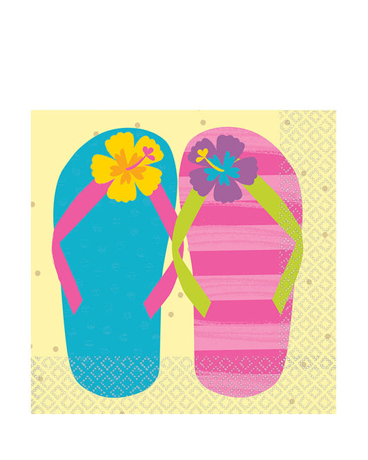 Summer Flip Flops Paper Napkins 33cm (20pk)