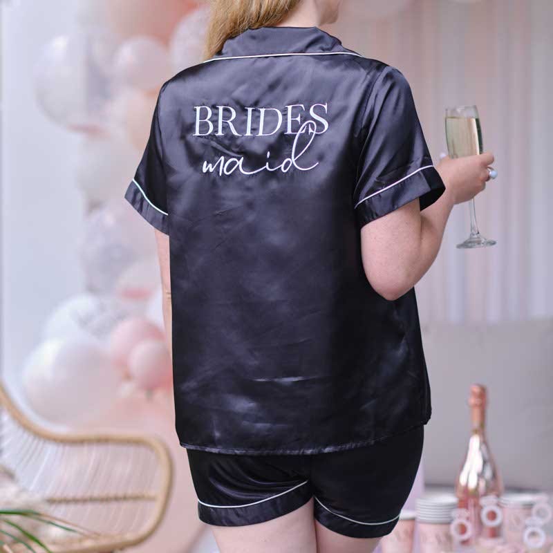 Black Bridesmaid Pyjama Set - Adult Costume