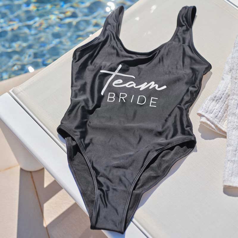 Team Bride Black Swimsuit - Adult Costume