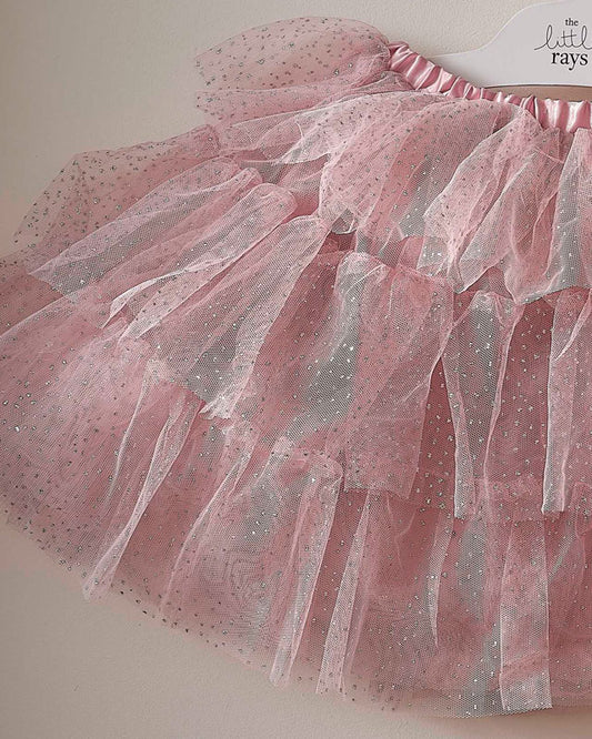 Blush & Silver Tiered Tutu - 5-7 Years