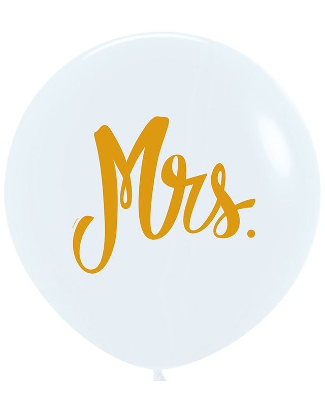 Mrs Fashion White Balloons - 24" Latex (3pk)