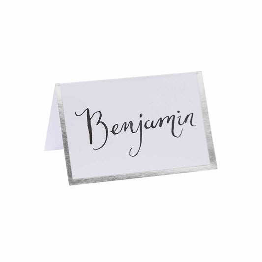 Silver Foiled Boarder Place Cards (10pk)