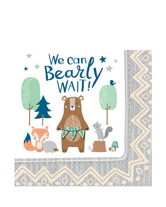 Bear-ly Wait Paper Napkins 33cm (16pk)