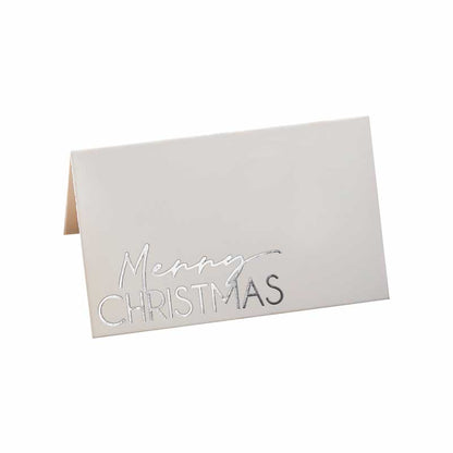 Silver Foiled Merry Christmas Place Cards (10pk)