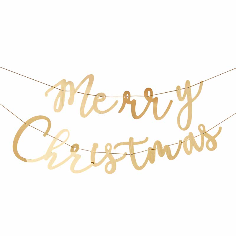 Gold Merry Christmas Acrylic Banner - 1.5m – product image 2