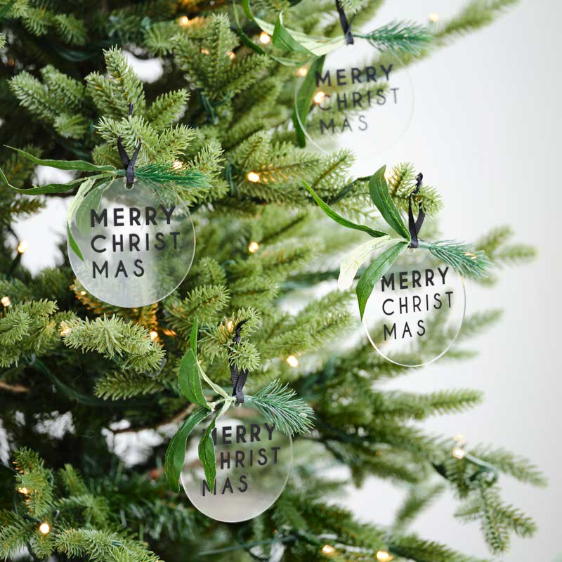 Merry Christmas with Foliage Tree Decorations (4pk) – product image 2