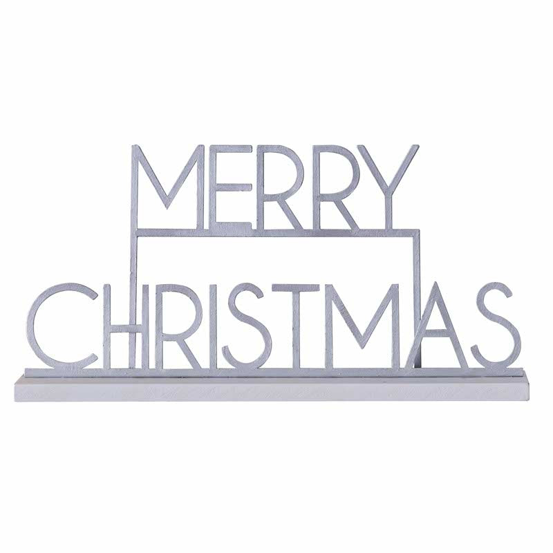 Silver Metal Merry Christmas Sign - 24cm x 38cm – product image 3