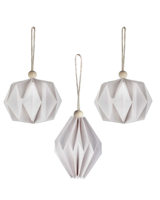 Paper Shaped Tree Decorations With Bead (3pk)