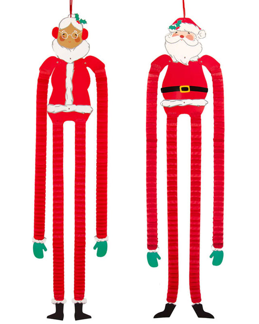 Mr & Mrs Claus Hanging Decorations (2pk)