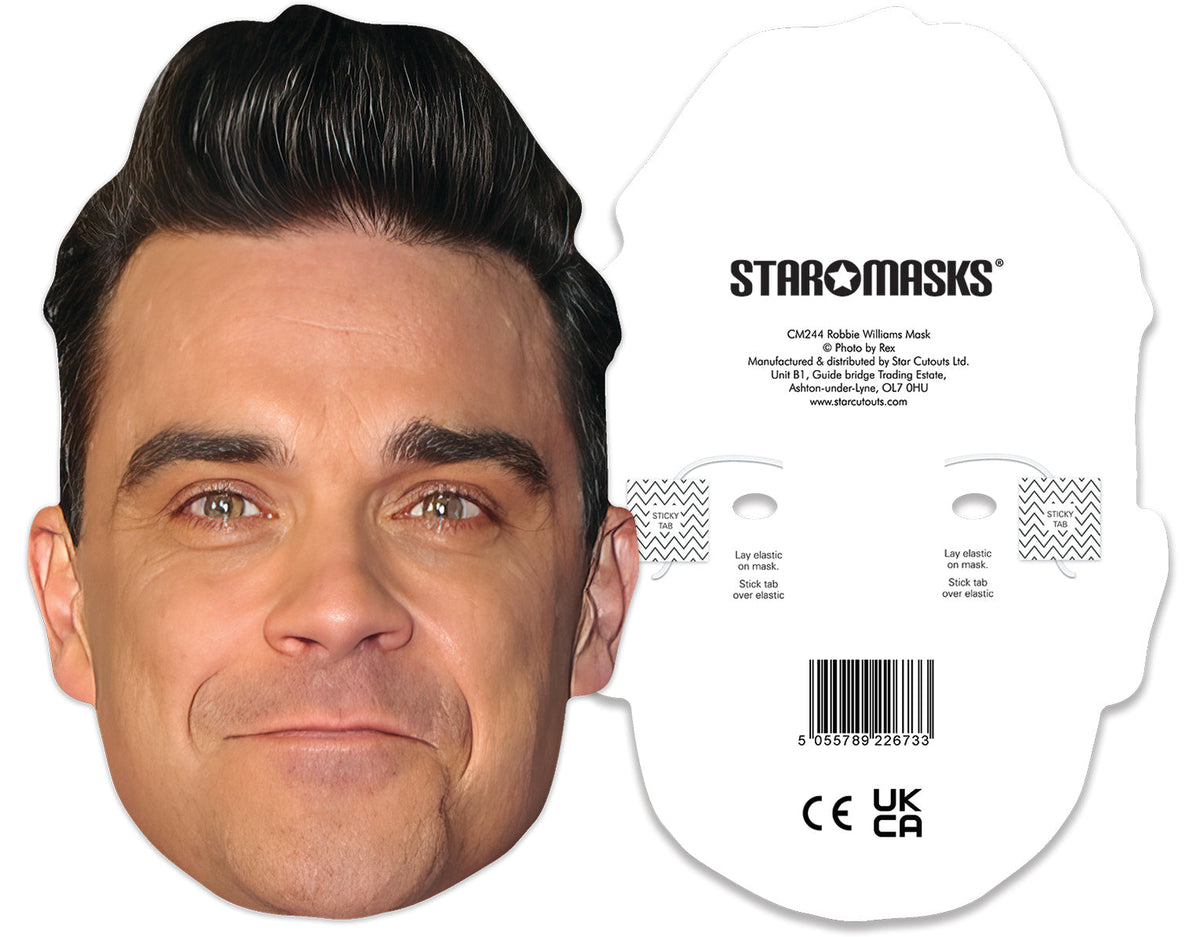 CM244 Robbie Williams Mask CELEBRITY MASKS Single Face Mask – product image 3