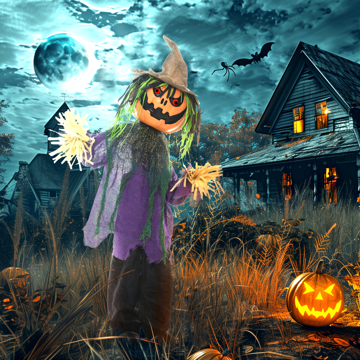 HOMCOM Pumpkin Halloween Animatronic Prop for Indoor Outdoor Decoration – product image 2