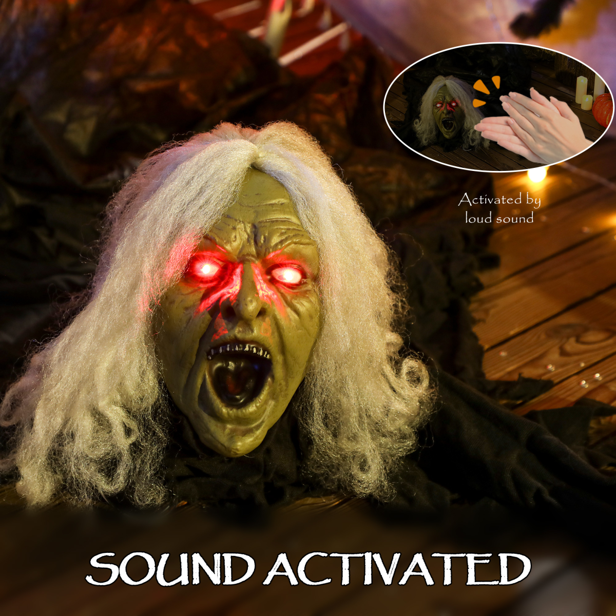 Outsunny 183 cm Life Size Scary Halloween Decorations, Battery Operated – product image 3