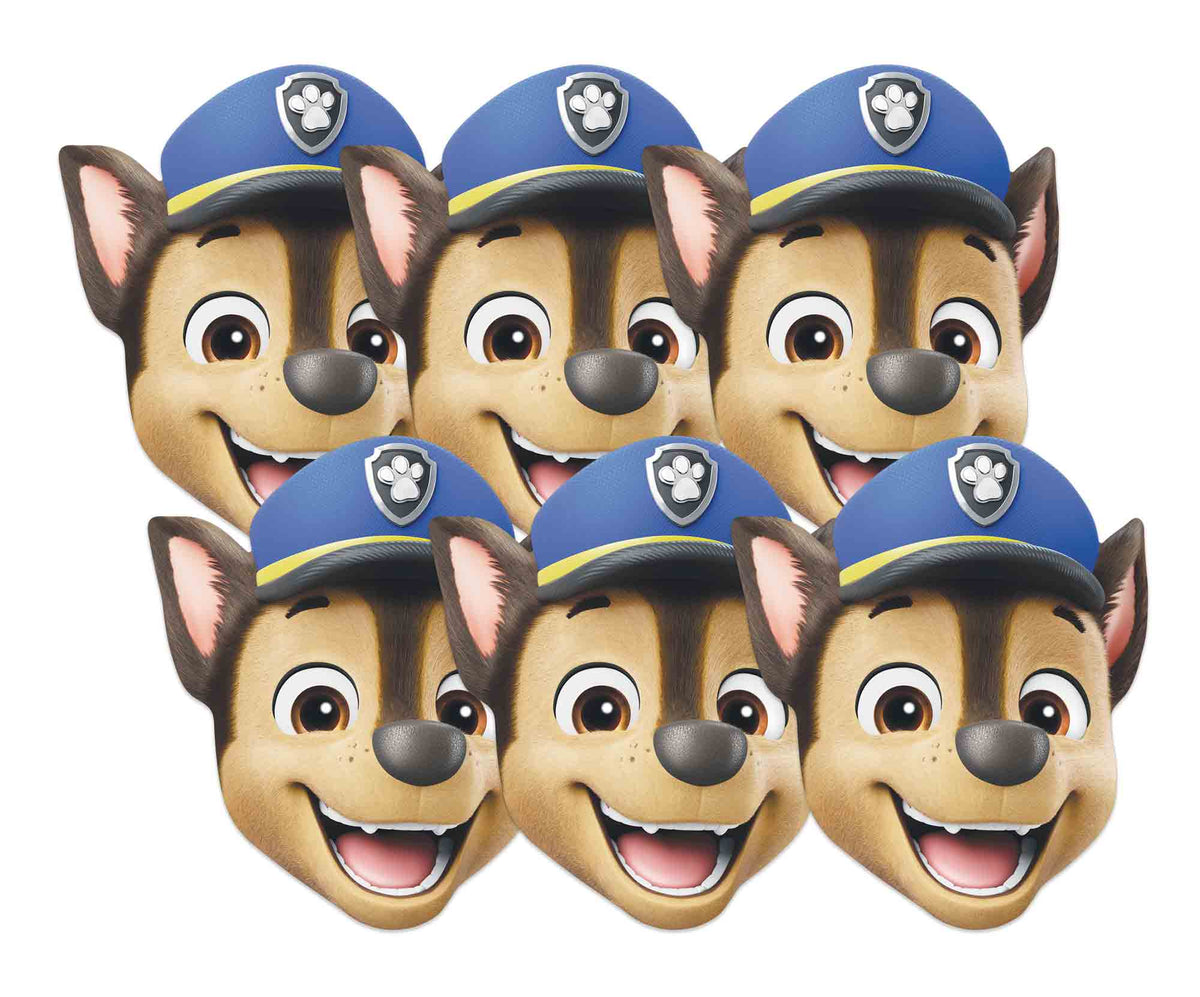 SMP469 Chase Paw Patrol 6 Pack Paw Patrol Cardboard Face Mask Height 30cm – product image 1