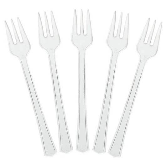 Clear Plastic Mini Forks (40pk)