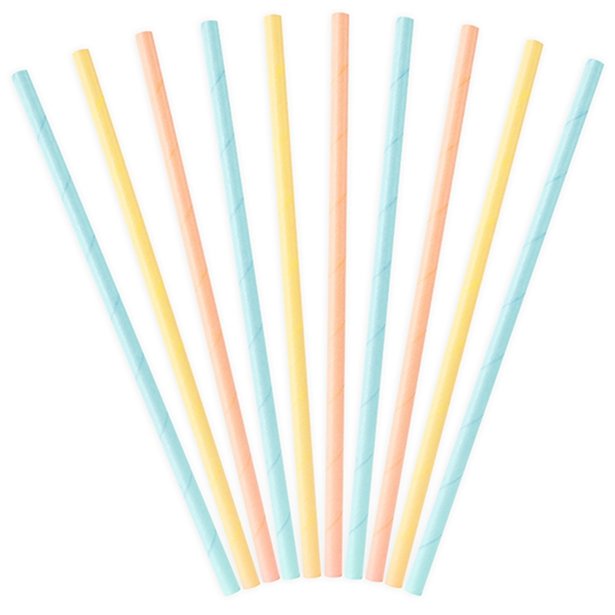 Pastel Mix Paper Straws (10pk)