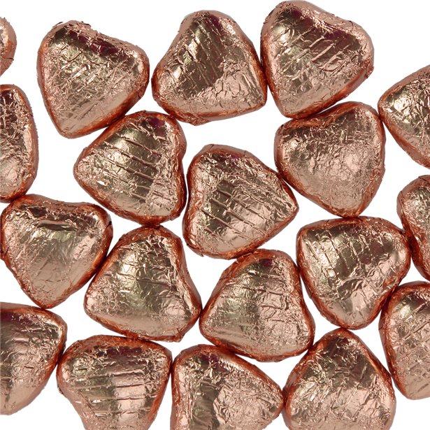 Copper Foil Chocolate Hearts x20