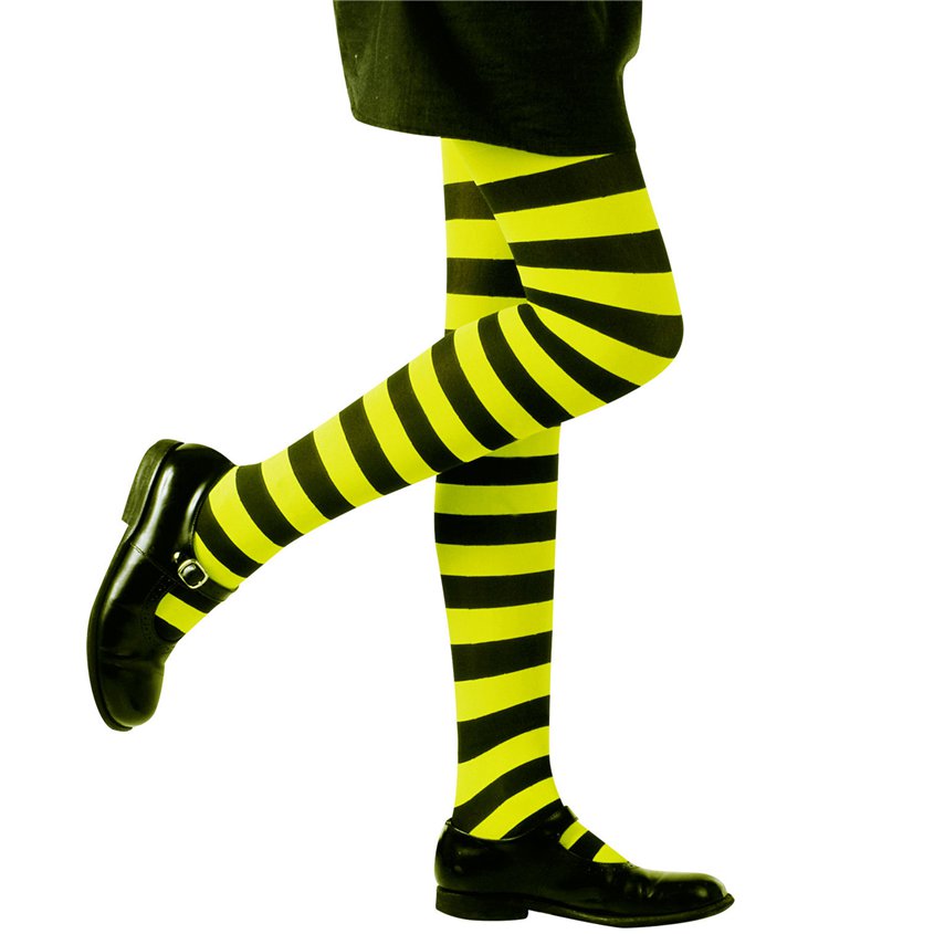 Black & Green Striped Tights - Child – product image 3