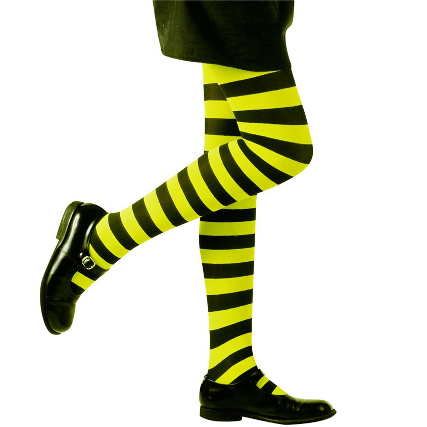 Black & Green Striped Tights - Child – product image 4