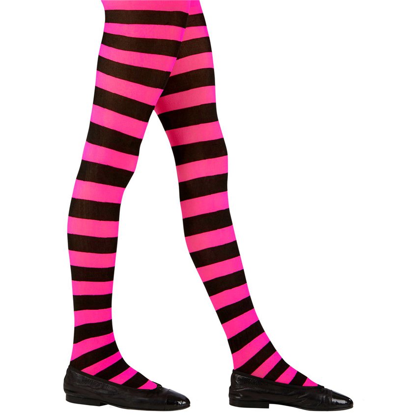 Black & Pink Striped Tights - Child – product image 2