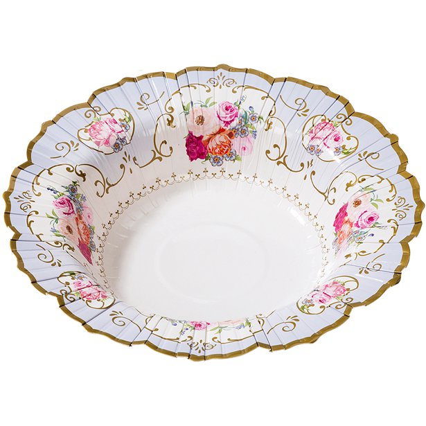 Vintage Tea Party Paper Bowls - 19cm (12pk) – product image 1