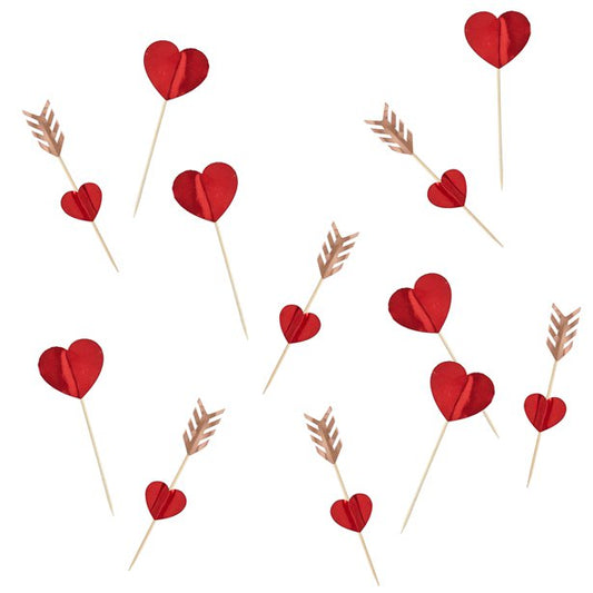 Heart Food Picks - 12cm (12pk)