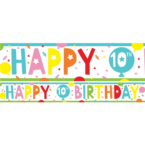 10th Birthday Paper Banners - 1m (3pk) – product image 1