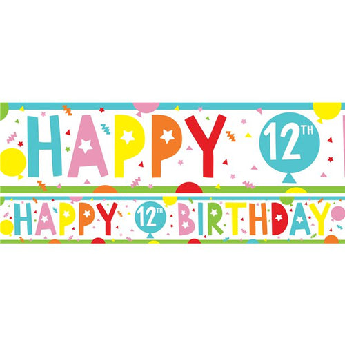 12th Birthday Paper Banners - 1m (3pk) – product image 1