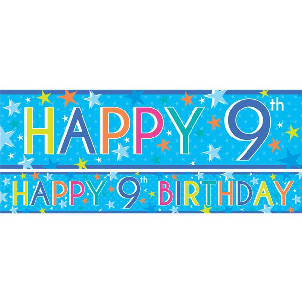 Boys 9th Birthday Paper Banners - 1m (3pk) – product image 1