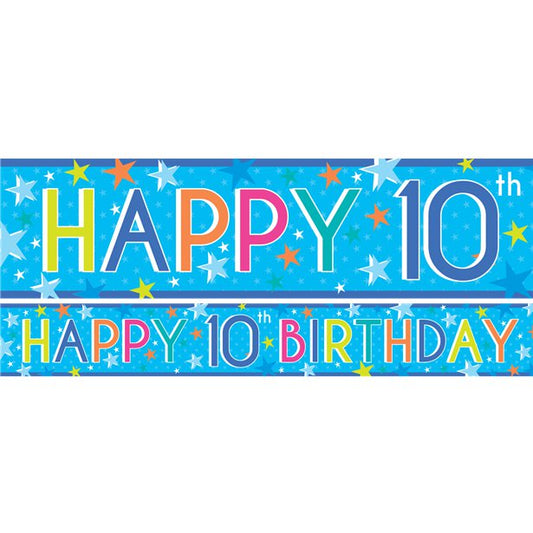Boys 10th Birthday Paper Banners - 1m (3pk)