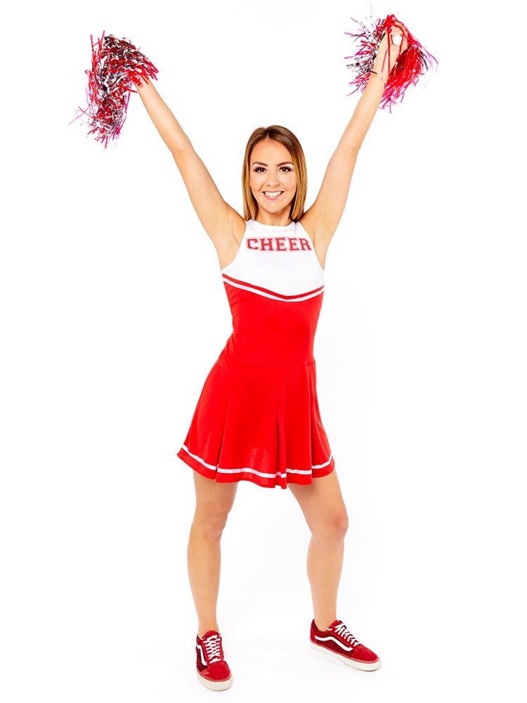 Red High School Cheerleader - Adult Costume