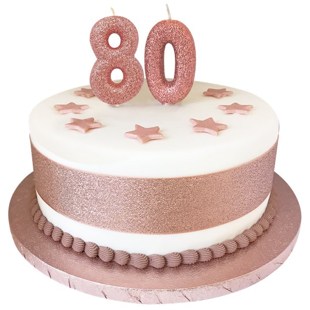 Rose Gold Glitter Number 8 Candle - 7cm – product image 2