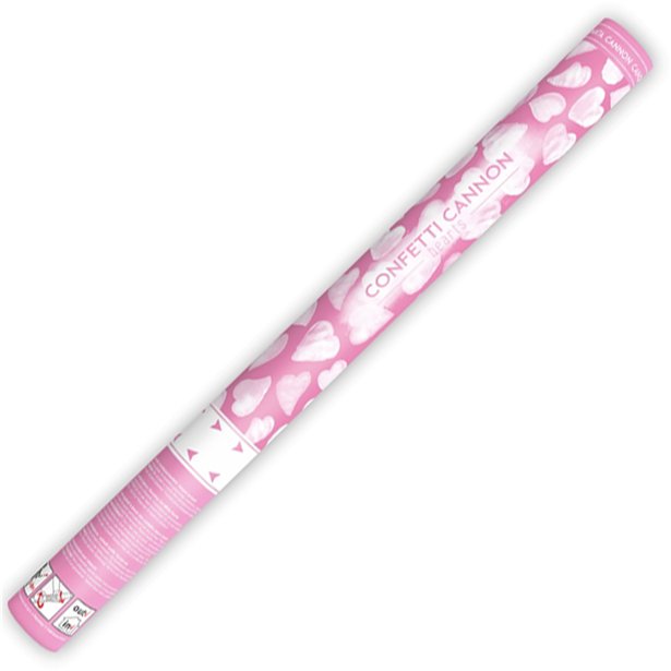 White Hearts Confetti Cannon - 60cm