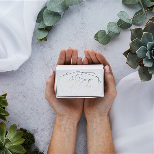 Geometric Greenery Wedding Cake Boxes (10pk)
