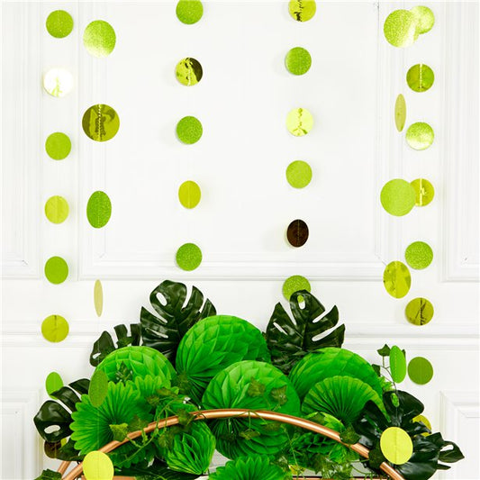 Lime Green Glitter Hanging String Decorations - 2.1m (6pk)