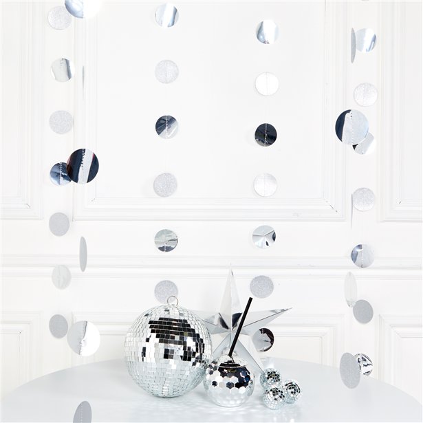Silver Glitter Hanging String Decorations - 2.1m (6pk) – product image 2
