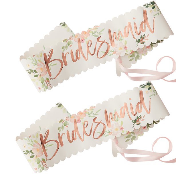 Floral Hen Party 'Bridesmaid' Sashes (2pk) – product image 2