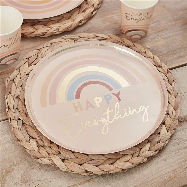 Happy Everything Natural Rainbow Plates - 25cm (8pk) – product image 2