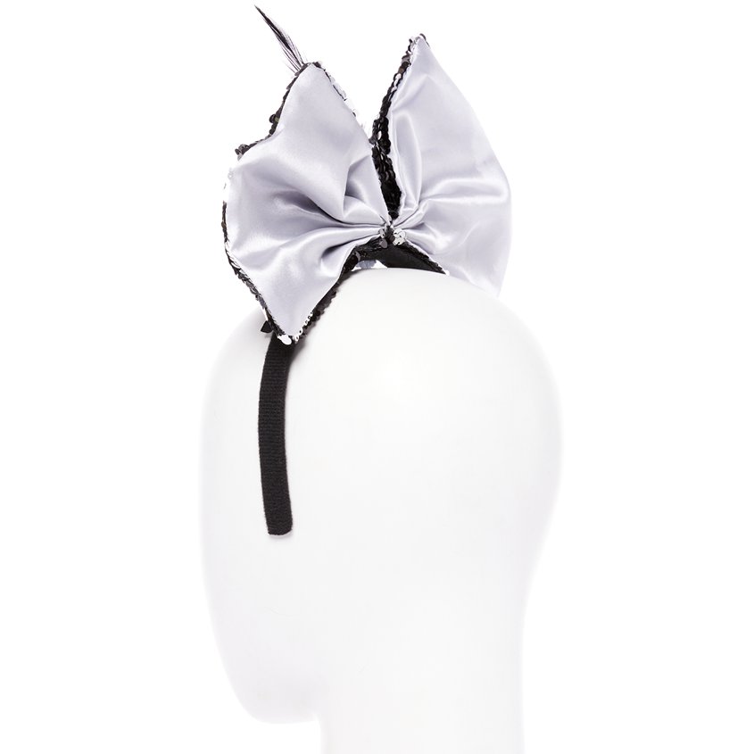 Skeleton Sequin Hair Bow Headband