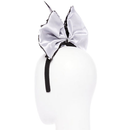 Skeleton Sequin Hair Bow Headband