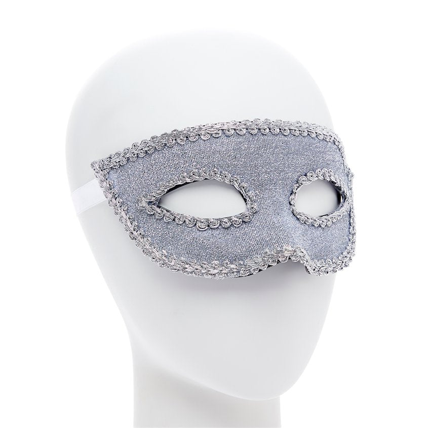 Silver Masquerade Mask with Ribbon – product image 2