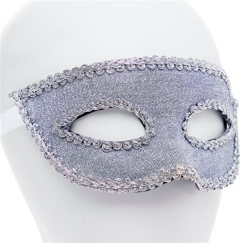 Silver Masquerade Mask with Ribbon – product image 3