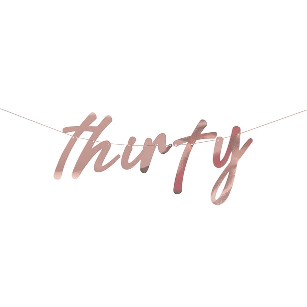 Mix It Up Rose Gold 'Thirty' Paper Banner - 1.7m