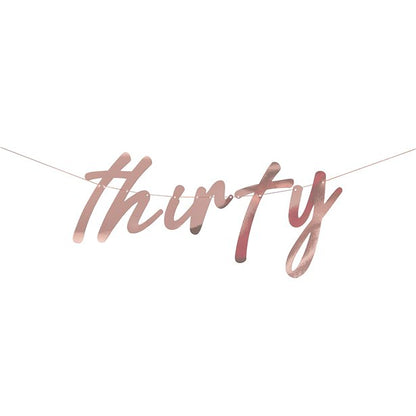 Mix It Up Rose Gold 'Thirty' Paper Banner - 1.7m