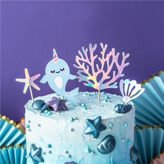 Narwhal Cake Picks (4pk)