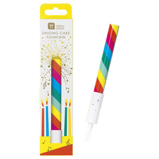 Rainbow Singing Cake Fountain Candle - 5.9"