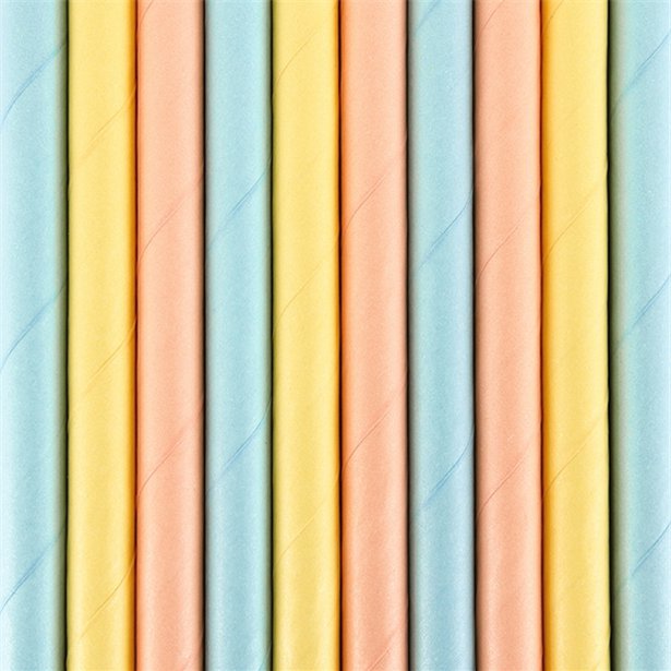 Pastel Mix Paper Straws (10pk)
