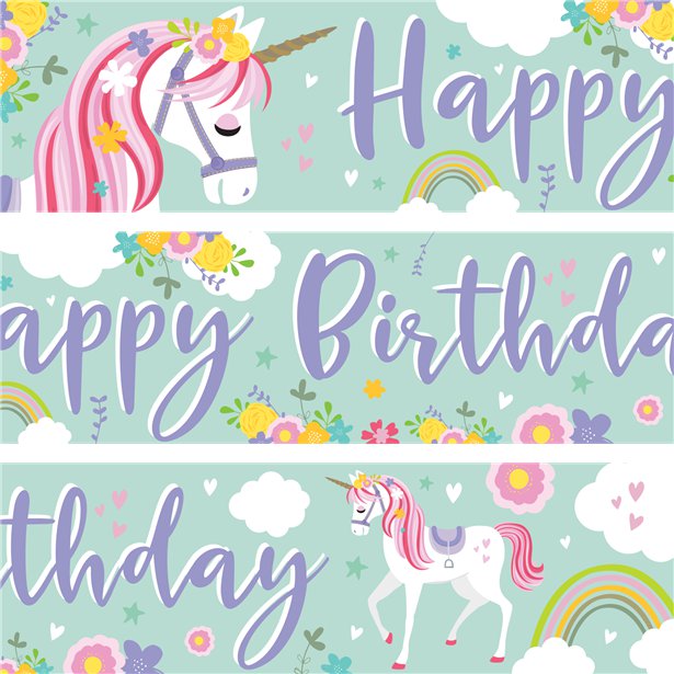 Magical Unicorn Paper Banners - 1m (3pk) – product image 2