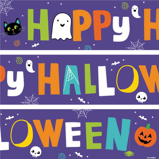 Hallo-Ween Friends Paper Banners - 1m (3pk) – product image 2
